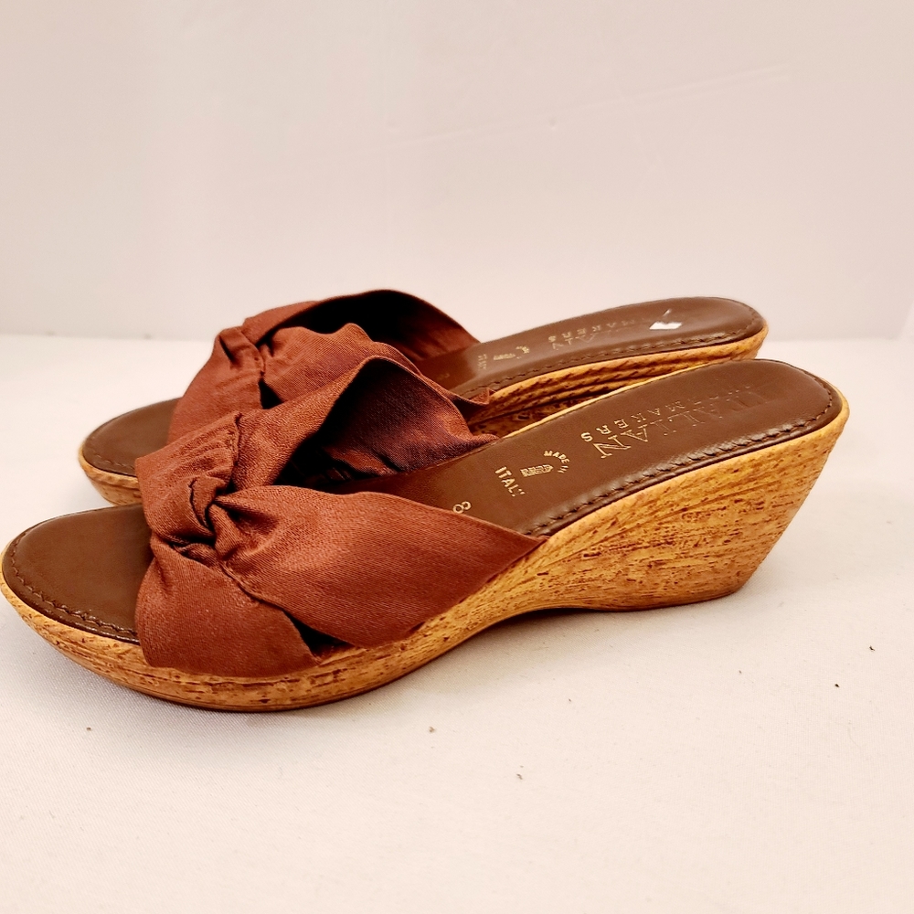 Italian Shoemaker Italy cork wedge slip on sandals